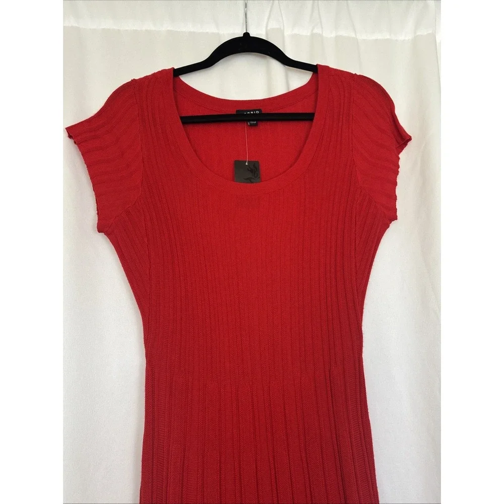 Torrid Red Ribbed Short Sleeve Sweater Skater Dress NWT Size 00‎ 10724865 - Picture 4 of 12